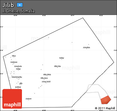 Blank Simple Map of Jilib, cropped outside