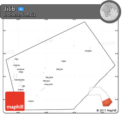 Blank Simple Map of Jilib, cropped outside