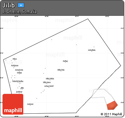 Blank Simple Map of Jilib, cropped outside