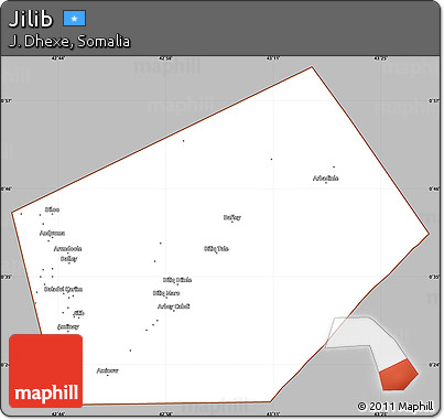 Gray Simple Map of Jilib, cropped outside