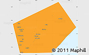 Political Simple Map of Jilib, single color outside