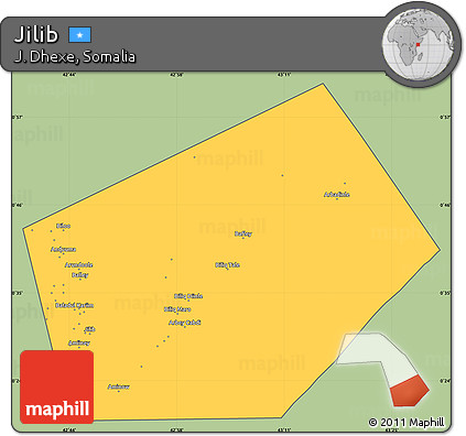Savanna Style Simple Map of Jilib, cropped outside