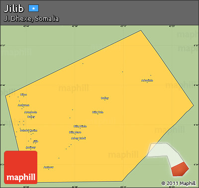 Savanna Style Simple Map of Jilib, cropped outside