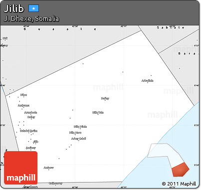 Silver Style Simple Map of Jilib