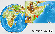 Physical Location Map of J. Dhexe, within the entire country