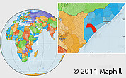 Political Location Map of J. Dhexe