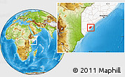 Physical Location Map of Jamaame, highlighted country
