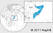 Political Location Map of Somalia, blank outside