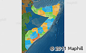 Political Map of Somalia, darken