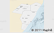 Classic Style 3D Map of Mudug, single color outside