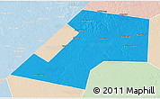 Political 3D Map of Gaalkacayo, lighten