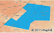 Political 3D Map of Gaalkacayo, satellite outside
