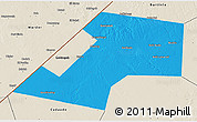 Political 3D Map of Gaalkacayo, shaded relief outside