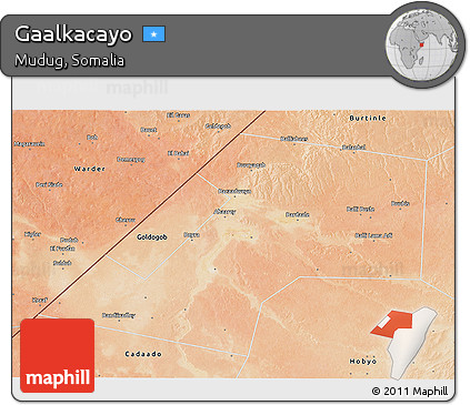 Satellite 3D Map of Gaalkacayo