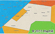 Shaded Relief 3D Map of Gaalkacayo, political outside