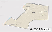 Shaded Relief 3D Map of Gaalkacayo, single color outside