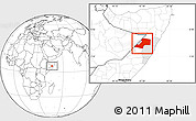 Blank Location Map of Gaalkacayo, highlighted parent region