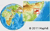 Physical Location Map of Gaalkacayo, highlighted parent region