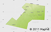Physical Map of Gaalkacayo, single color outside