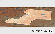 Satellite Panoramic Map of Gaalkacayo, darken