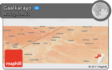Satellite Panoramic Map of Gaalkacayo