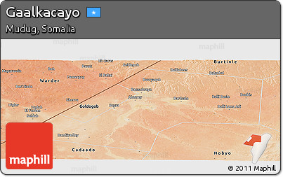 Satellite Panoramic Map of Gaalkacayo