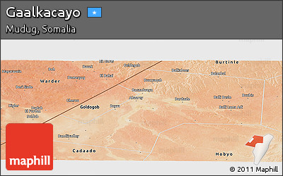 Satellite Panoramic Map of Gaalkacayo