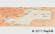 Shaded Relief Panoramic Map of Gaalkacayo, satellite outside