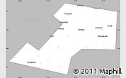 Gray Simple Map of Gaalkacayo, single color outside
