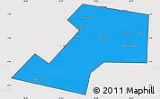 Political Simple Map of Gaalkacayo, cropped outside