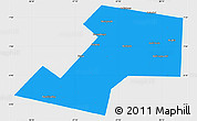 Political Simple Map of Gaalkacayo, single color outside