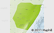 Physical Map of Hobyo, lighten