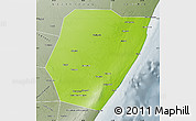 Physical Map of Hobyo, semi-desaturated