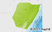 Physical Map of Hobyo, single color outside