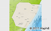 Shaded Relief Map of Hobyo, physical outside