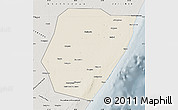 Shaded Relief Map of Hobyo, semi-desaturated