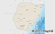 Shaded Relief Map of Hobyo, single color outside