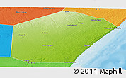 Physical Panoramic Map of Jariiban, political outside