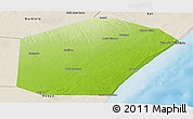 Physical Panoramic Map of Jariiban, shaded relief outside