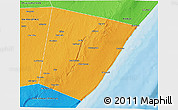 Political 3D Map of Xarardheere (Harardere)