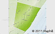 Physical Map of Xarardheere (Harardere), lighten