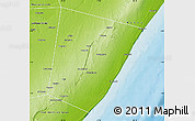 Physical Map of Xarardheere (Harardere)
