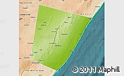 Physical Map of Xarardheere (Harardere), satellite outside