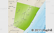Physical Map of Xarardheere (Harardere), shaded relief outside