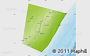 Physical Map of Xarardheere (Harardere), single color outside