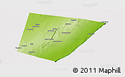 Physical Panoramic Map of Xarardheere (Harardere), cropped outside