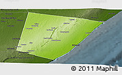 Physical Panoramic Map of Xarardheere (Harardere), darken