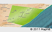 Physical Panoramic Map of Xarardheere (Harardere), satellite outside