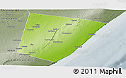 Physical Panoramic Map of Xarardheere (Harardere), semi-desaturated