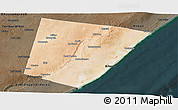 Satellite Panoramic Map of Xarardheere (Harardere), darken